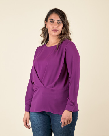 MAGLIA SVASATA CON DRAPPEGGIATURA