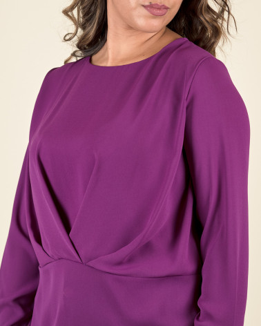 MAGLIA SVASATA CON DRAPPEGGIATURA