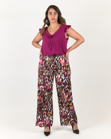 PANTALONI PALAZZO FANTASIA MACULATA