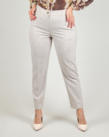 Pantaloni in melange beige