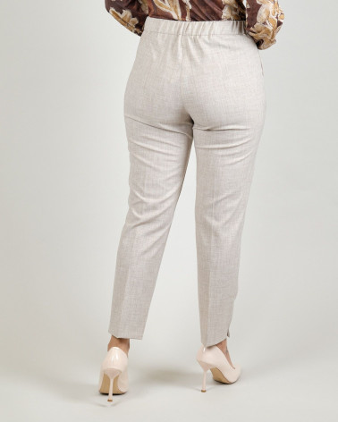 Pantaloni in melange beige