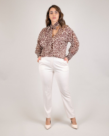 Camicia con stampa leopardata