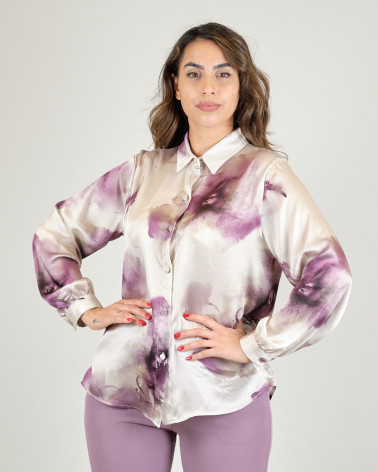 Camicia malva in raso