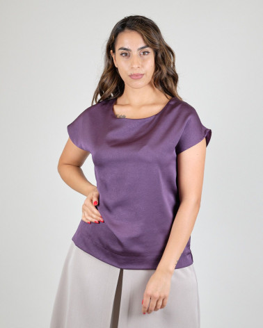 Blusa bimaterica manica corta