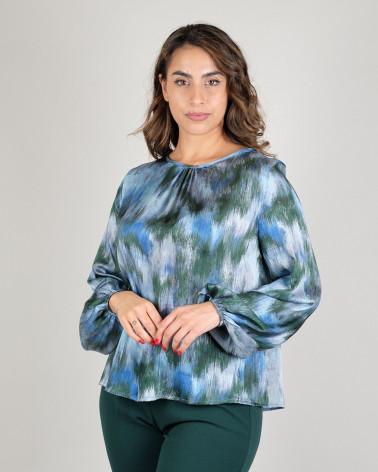 Blusa in fantasia verde