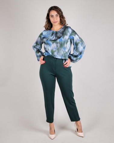 Blusa in fantasia verde