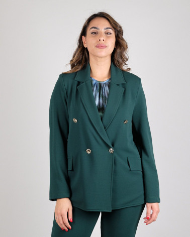 Blazer doppiopetto in scuba diagonale