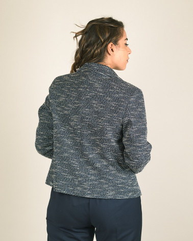 Giacca blu in tweed