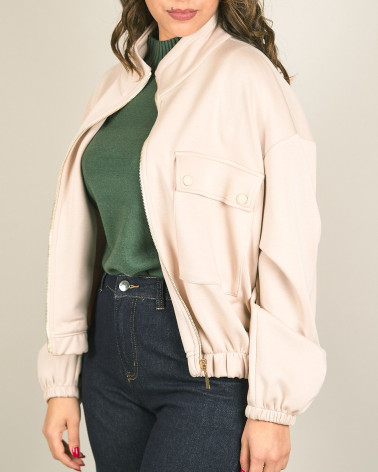 Bomber beige con tasconi