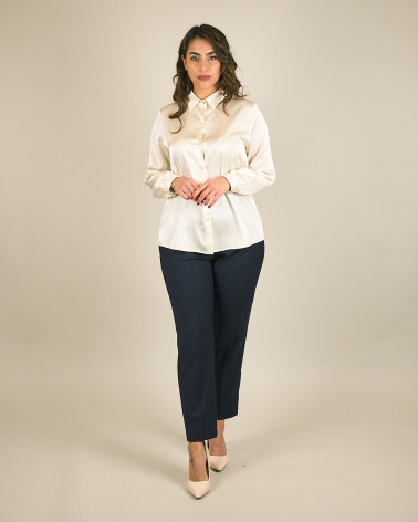 Camicia in raso beige