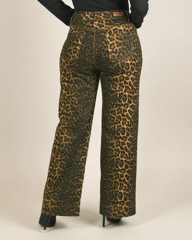 Jeans in denim leopardato