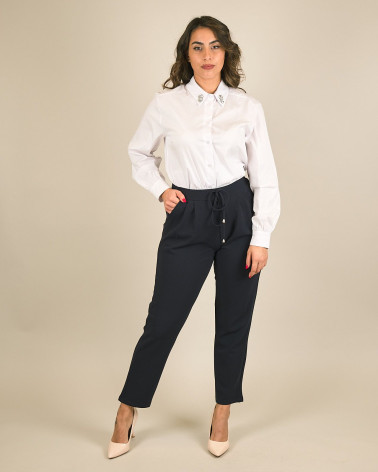 Pantaloni capri in scuba crepe