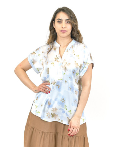 BLUSA LILLA' IN RASO