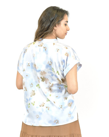 BLUSA LILLA' IN RASO