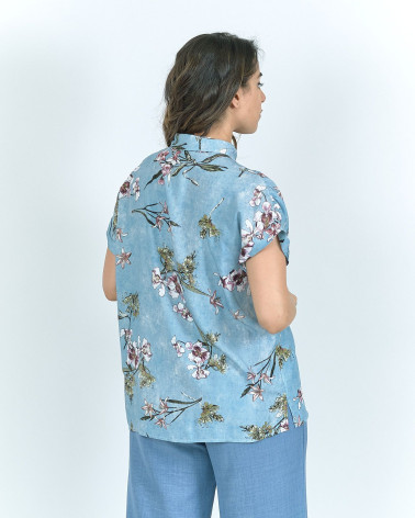 CAMICIA IN DENIM FLOREALE