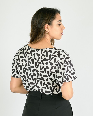 BLUSA IN RASO GEOMETRIK