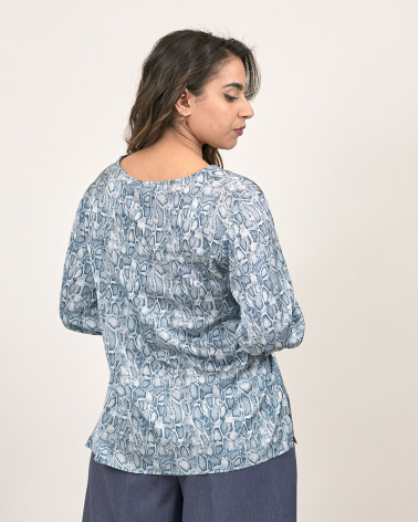 BLUSA IN RASO STAMPA PITONE