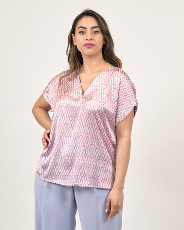 BLUSA PINK IN RASO