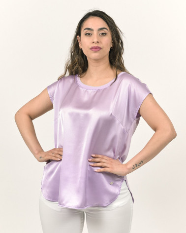 BLUSA IN RASO CON ORLO A CAMICIA