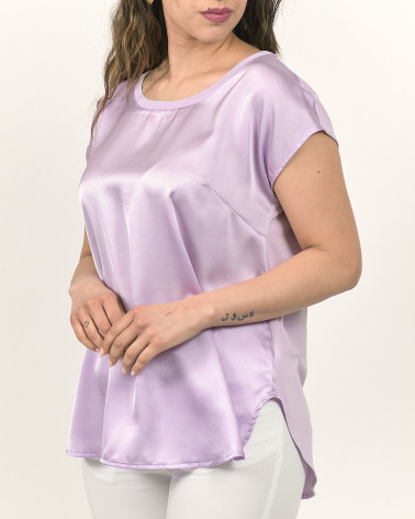 BLUSA IN RASO CON ORLO A CAMICIA