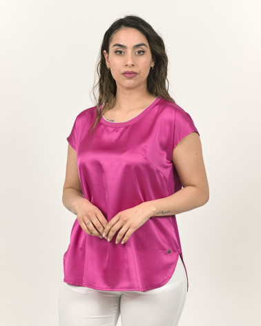 BLUSA IN RASO CON ORLO A CAMICIA