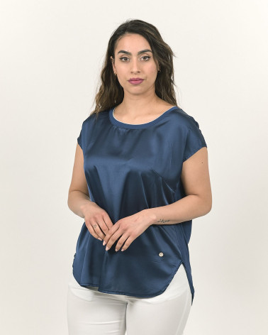 BLUSA IN RASO CON ORLO A CAMICIA