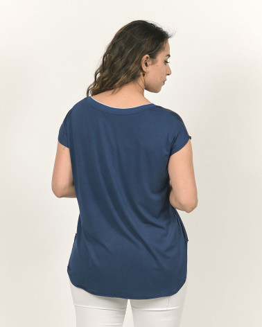 BLUSA IN RASO CON ORLO A CAMICIA