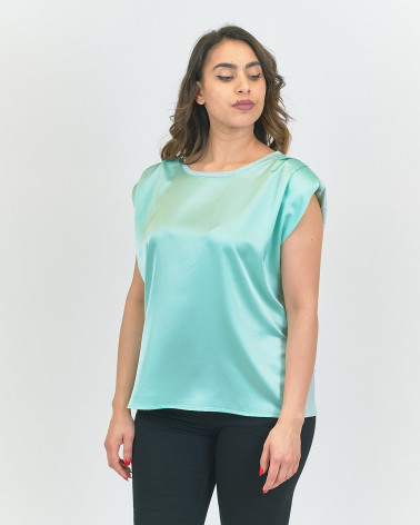 TOP IN RASO E LUREX CON DRAPPEGGIO