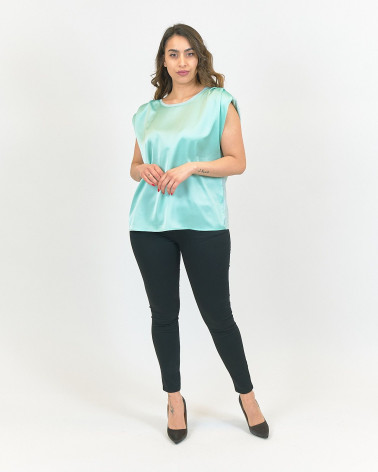 TOP IN RASO E LUREX CON DRAPPEGGIO