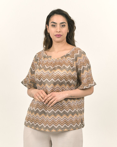 MAGLIA IN FILO ZIG ZAG CON VOLANT