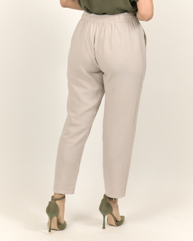 PANTALONI BEIGE CON NERVINA 