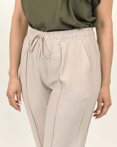 PANTALONI BEIGE CON NERVINA 