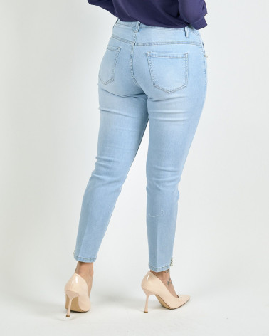 JEANS CAPRI CON PERLINE