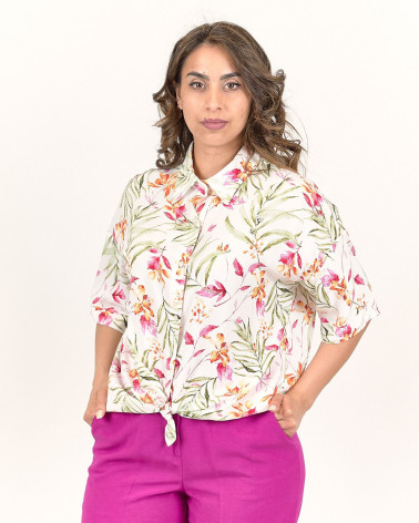 CAMICIA FLOREALE CON NODO