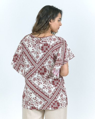 BLUSA IN FANTASIA BORDEAUX