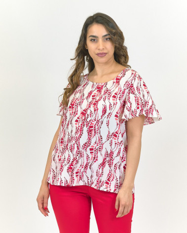 BLUSA RED IN VISCOSA