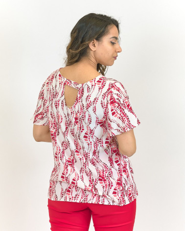 BLUSA RED IN VISCOSA