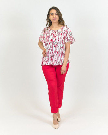 BLUSA RED IN VISCOSA