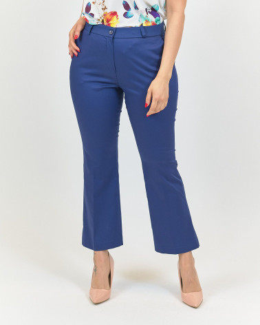 PANTALONI CAPRI A ZAMPA BLU