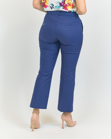 PANTALONI CAPRI A ZAMPA BLU