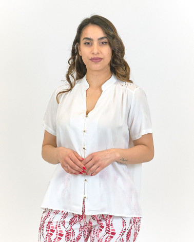 CAMICIA PANNA IN VISCOSA