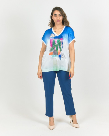 T-SHIRT CON STAMPA TROPICALE