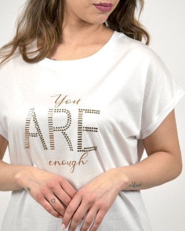 MAGLIA CON FONT IN STRASS