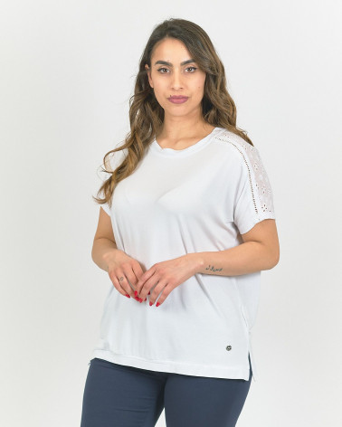 MAGLIA CON FASCIA IN SANGALLO