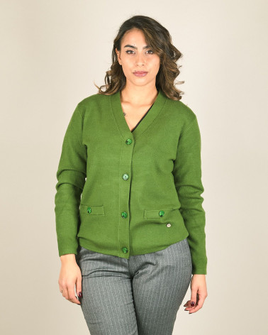 Cardigan scollo a V in misto viscosa