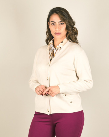 Cardigan scollo a V in misto viscosa