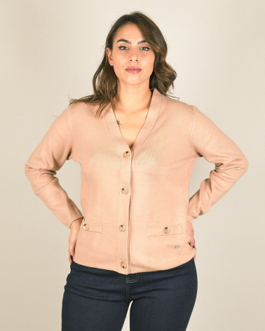 Cardigan scollo a V in misto viscosa