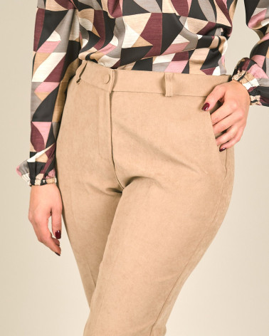 Pantaloni classici in effetto camoscio