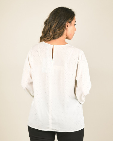 Blusa manica lunga con strass