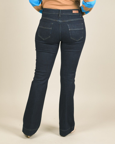 Jeans a zampa in denim scuro